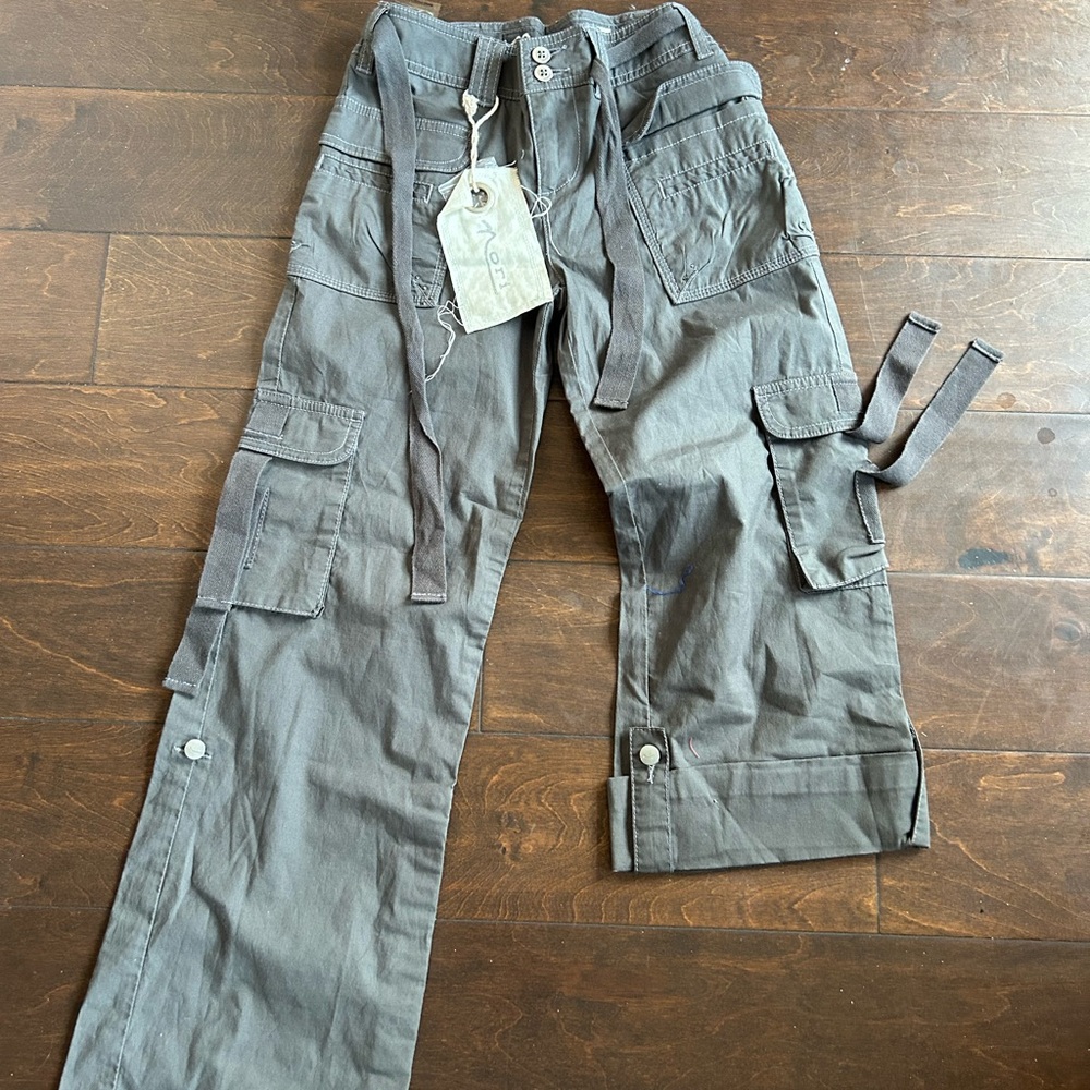 Nori Girls Gray Cargo Style Pants Sz 10 New 4125 - Picture 2 of 4